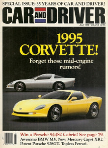 CAR & DRIVER 1990 JULY - VETTE, GT350R, M5, 928GT, Z/28